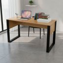 Ver imagem 5 de Escrivaninha Mesa de Escritório 136 cm Amêndoa/Preto