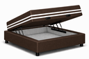 Ver imagem 1 de Kit Cama Box Baú Solteiro 88x188 cm + Colchão Molas Ensacada Solteiro 20 cm Marrom Suede