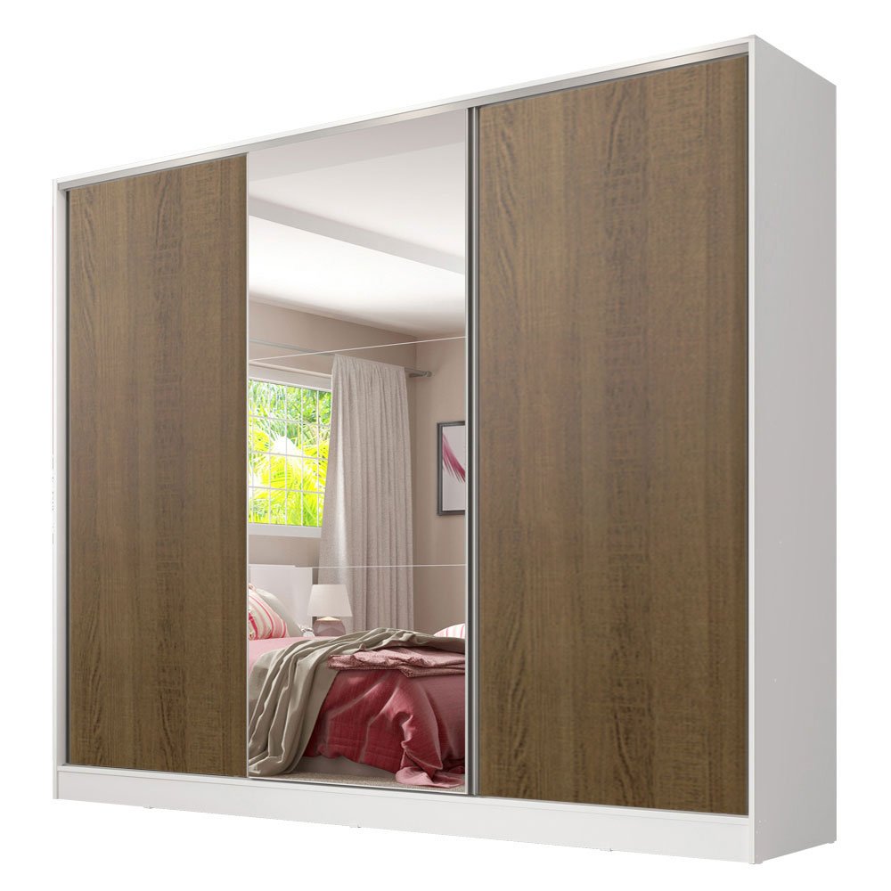 Guarda-roupa Casal 100% Mdf Madesa Royale 3 Portas de Correr com Espelho - 4