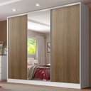 Ver imagem 1 de Guarda-roupa Casal 100% Mdf Madesa Royale 3 Portas de Correr com Espelho
