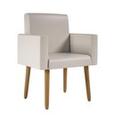 Ver imagem 3 de Kit 4 Poltronas Nina Decorativa Recepção Sala Oferta Courino Cor:courino Bege