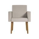 Ver imagem 2 de Kit 4 Poltronas Nina Decorativa Recepção Sala Oferta Courino Cor:courino Bege