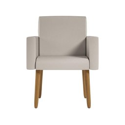 Kit 4 Poltronas Nina Decorativa Recepção Sala Oferta Courino Cor:courino Bege - 2