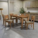 Ver imagem 1 de Conjunto para Sala de Jantar Mesa com 6 Cadeiras Melina Marrom/Canela/Areia