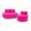 Ver imagem 1 de Kit Sofá Orgânico Feijão 2 Lugares 115cm Rosa Veludo e Poltrona Flora