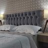 Cabeceira Cama Box King Capitone 1896 Suede Liso Cinza 195x60 RBL - 1