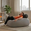 Ver imagem 2 de Puff Sensorial Relax Ergonômico com Encosto e Enchimento Perolas 3mm Goodpufes Extrema Maciez Pufe
