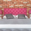 Ver imagem 1 de Cabeceira Estofada Solteiro Capitonê Corino Rosa Pink 90 X 60 cm RBL