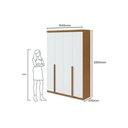 Ver imagem 2 de Guarda Roupa 4 Portas e 2 Gavetas Alonzo Plus Amêndoa/Branco - Lopas
