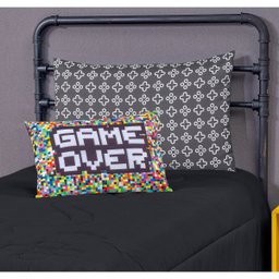 Colcha Solteiro Menino Infantil Almofada 4 Peças Preto - 4