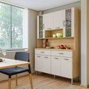 Ver imagem 2 de Armário de Cozinha Compacta 8 Portas e 2 Gavetas 121cm Gold Freijó Soft - Pallazio