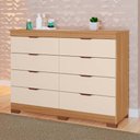 Ver imagem 1 de Cômoda Lyon 100% MDF 8 Gavetas Kit Pés