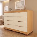 Ver imagem 1 de Cômoda Lyon 100% MDF Móveis Home | 8 Gavetas e Kit de Pés