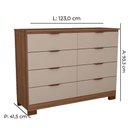 Ver imagem 3 de Cômoda Tuboarte Isadora 100% Mdf com 8 Gavetas e Kit de Pés