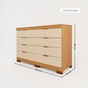 Ver imagem 3 de Cômoda Lyon 100% MDF Móveis Home | 8 Gavetas e Kit de Pés