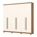 Ver imagem 4 de Guarda-roupa Casal New Jade 6 Portas 3 Gavetas Cinamomo/off White - Henn