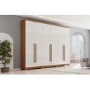 Ver imagem 1 de Guarda-roupa Casal New Jade 6 Portas 3 Gavetas Cinamomo/off White - Henn