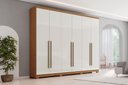 Ver imagem 1 de Guarda-roupa Casal New Jade 6 Portas 3 Gavetas Cinamomo/off White - Henn