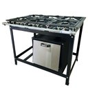 Ver imagem 1 de Fogão Baixa Pressão 6 Bocas Alcazon com Forno 60 Litros Tampa Inox Acz-005+aczf-001
