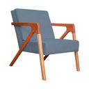 Ver imagem 2 de Conjunto 2 Poltronas Decorativa Monalisa Linho Azul Carolina Estofados