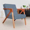 Ver imagem 3 de Conjunto 2 Poltronas Decorativa Monalisa Linho Azul Carolina Estofados