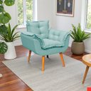 Ver imagem 2 de Poltrona Decorativa Confortável para Sala Quarto Recepção Escritório Manicure Alice Tecido Linho