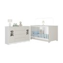 Ver imagem 2 de Berço Americano 3 em 1 com Cômoda 2 Portas 4 Gavetas Doçura Multimóveis Mp4729 Branco/off White