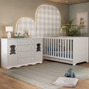 Ver imagem 1 de Berço Americano 3 em 1 com Cômoda 2 Portas 4 Gavetas Doçura Multimóveis Mp4729 Branco/off White