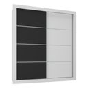 Ver imagem 7 de Guarda-roupas Casal 2 Portas de Correr 4 Gavetas Alasca Multimóveis Mp4265 Branco/preto Branco/