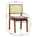 Ver imagem 4 de Kit 2 Cadeiras Gus Madeira Maciça Encosto Telinha Assento Anatômico - Amêndoa Estofado Linho