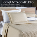 Ver imagem 6 de Colcha King Size Casa Blanca 200 Fios Bordado 100%algodao Super Luxuoso Madri:caqui