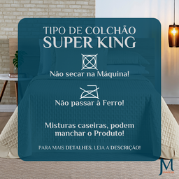 Colcha King Size Casa Blanca 200 Fios Bordado 100%algodao Super Luxuoso Madri:caqui - 7