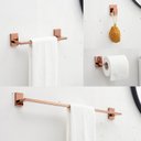 Ver imagem 2 de Kit Acessórios para Banheiro Lavabo Lavatório 4 Peças Rose Gold Metal Luxo