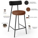 Ver imagem 3 de Banqueta Baixa Cozinha Sala Jantar Bancada Milão L02 Couríssimo Preto Marrom - lyam decor