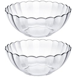 Conjunto 2 Tigelas Saladeiras Redondas 3 Litros Bowls De Vidro Bella Marinex - 1