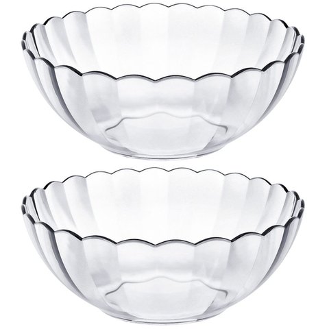 Conjunto 2 Tigelas Saladeiras Redondas 3 Litros Bowls De Vidro Bella Marinex