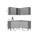 Ver imagem 3 de Cozinha Completa Allure 6 Peças (3aéreos+3balcões) Cp28 Jequitiba/gris Fosco - Linea Brasil