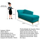 Ver imagem 3 de Diva Recamier Vanessa 160cm Lado Direito Suede Doce Sonho Móveis Azul Turquesa