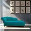 Ver imagem 2 de Diva Recamier Vanessa 160cm Lado Direito Suede Doce Sonho Móveis Azul Turquesa