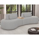 Ver imagem 1 de Sofá Modular Hyun 4 Lugares Retrátil 285cm Cinza Claro Linho