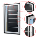 Ver imagem 2 de Porta Pivotante Alumínio Lambril Miraggio c/Pux.D.Elite Mix Preto 216x130 Brimak