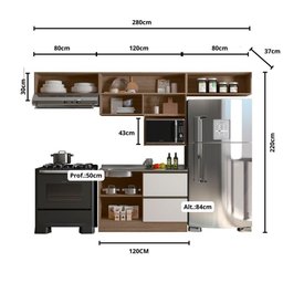 Cozinha Modulada Etna 5 Peças para Pia 5 Portas Poliman Móveis - 3