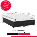 Ver imagem 3 de Cama Box Baú Queen Bipartido Suede Preto + Colchão Life D33 Pillow Top 61x158x188cm Branco