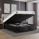 Ver imagem 6 de Cama Box Baú Queen Bipartido Suede Preto + Colchão Life D33 Pillow Top 61x158x188cm Branco