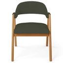 Ver imagem 3 de Cadeira de Jantar e Estar Living Estofada Nadja L02 Linho Verde Musgo - Lyam Decor