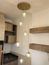 Ver imagem 3 de Pendente Moderno Dourado Pé Direito Alto Sala Vão de Escada Arevo Iluminação Jabuticaba VIDRO TRANSP