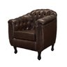 Poltrona Chesterfield Couro Legitimo Marrom - 1