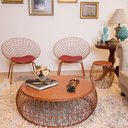 Ver imagem 2 de Kit 2 Poltronas Retrô Cobre com Almofada Marsala