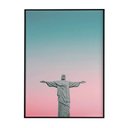 Ver imagem 1 de Quadro Cristo Redentor - Candy Colors 45x34cm - com Vidro:moldura Preta