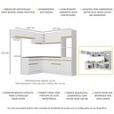 Ver imagem 4 de Armário de Cozinha Completa de Canto com Rodapé Veneza Multimóveis V2105 Branco/Dourado